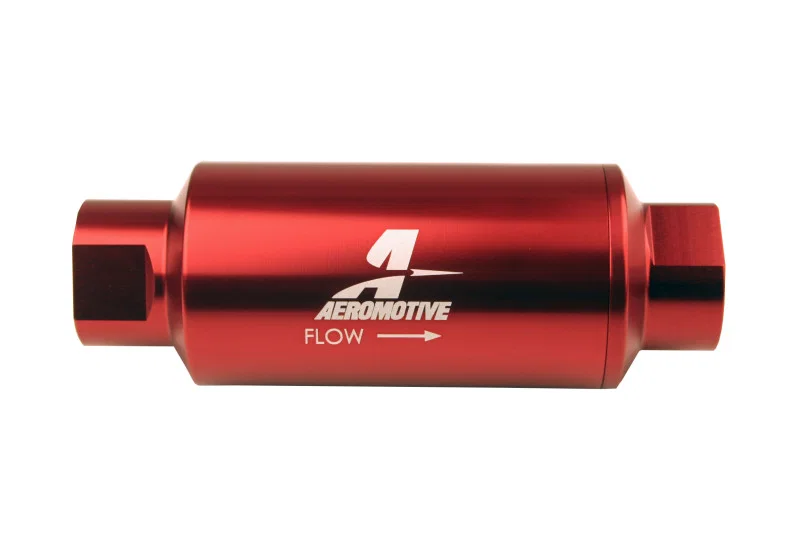 Aeromotive 12340, In-Line Filter - (AN-10) 10 Micron Microglass Element Red Anodize Finish
