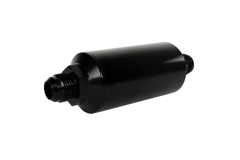 Aeromotive 12388, In-Line Filter - (AN -10 Male) 40 Micron Stainless Mesh Element Bright Dip Black Finish