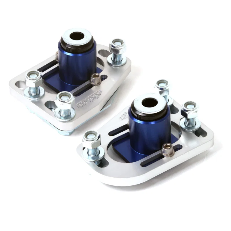 BBK 2525, 79-93 Mustang Caster Camber Plate Kit - Silver Anodized Finish