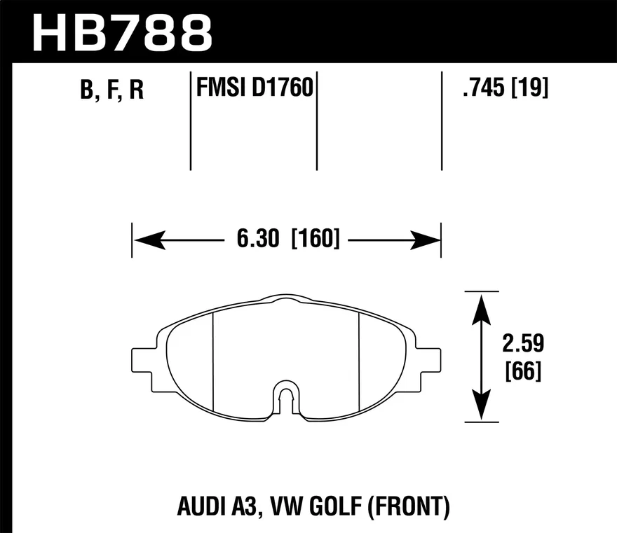 Hawk Performance HB788B.745, Front HPS 5.0 Disc Brake Pad