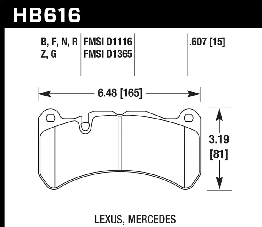 Hawk Performance HB616B.607, Front HPS 5.0 Disc Brake Pad
