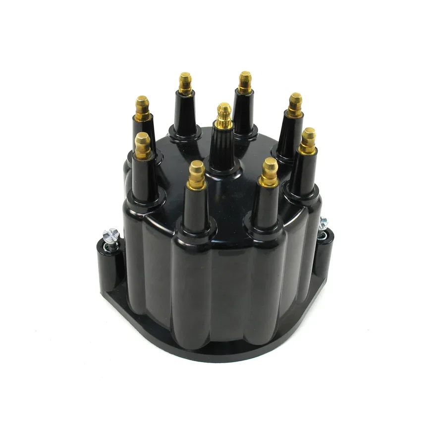 Pertronix D650710, REPLACEMENT CAP FOR 8-CYLINDER FLAME-THROWER BILLET DISTRIBUTORS. BLACK MALE STYLE CAP
