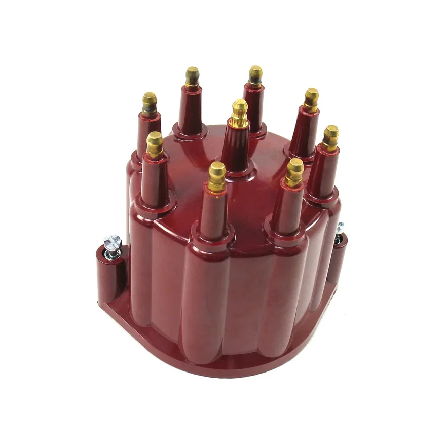 Pertronix D650711, REPLACEMENT CAP FOR 8-CYLINDER FLAME-THROWER BILLET DISTRIBUTORS. RED MALE STYLE CAP