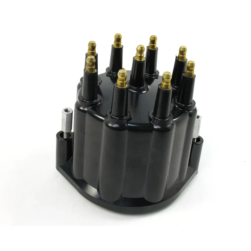 Pertronix D651710, REPLACEMENT CAP FOR 8-CYLINDER FLAME-THROWER BILLET MARINE DISTRIBUTORS. BLACK MALE STYLE CAP
