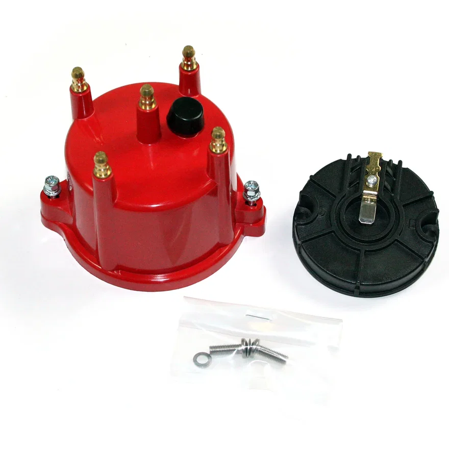 Pertronix D604711, Cap and Rotor Kit, 4 cyl Billet red VW