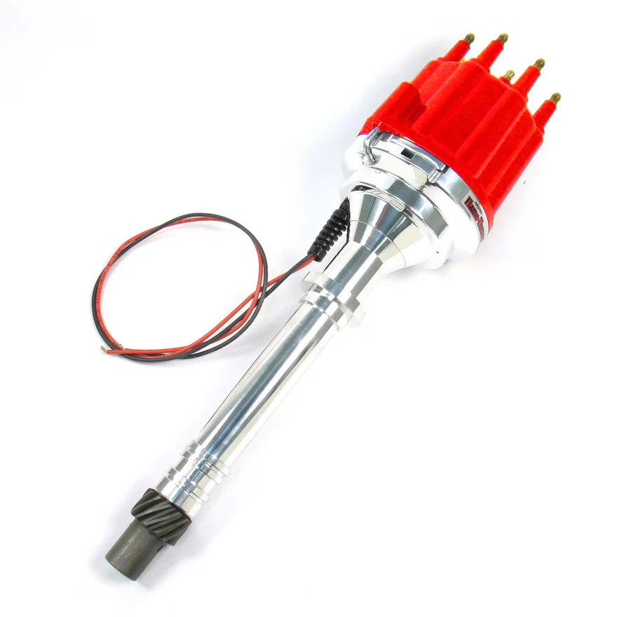 Pertronix D100811, Dist Billet Chevy Non/Vac red Male cap