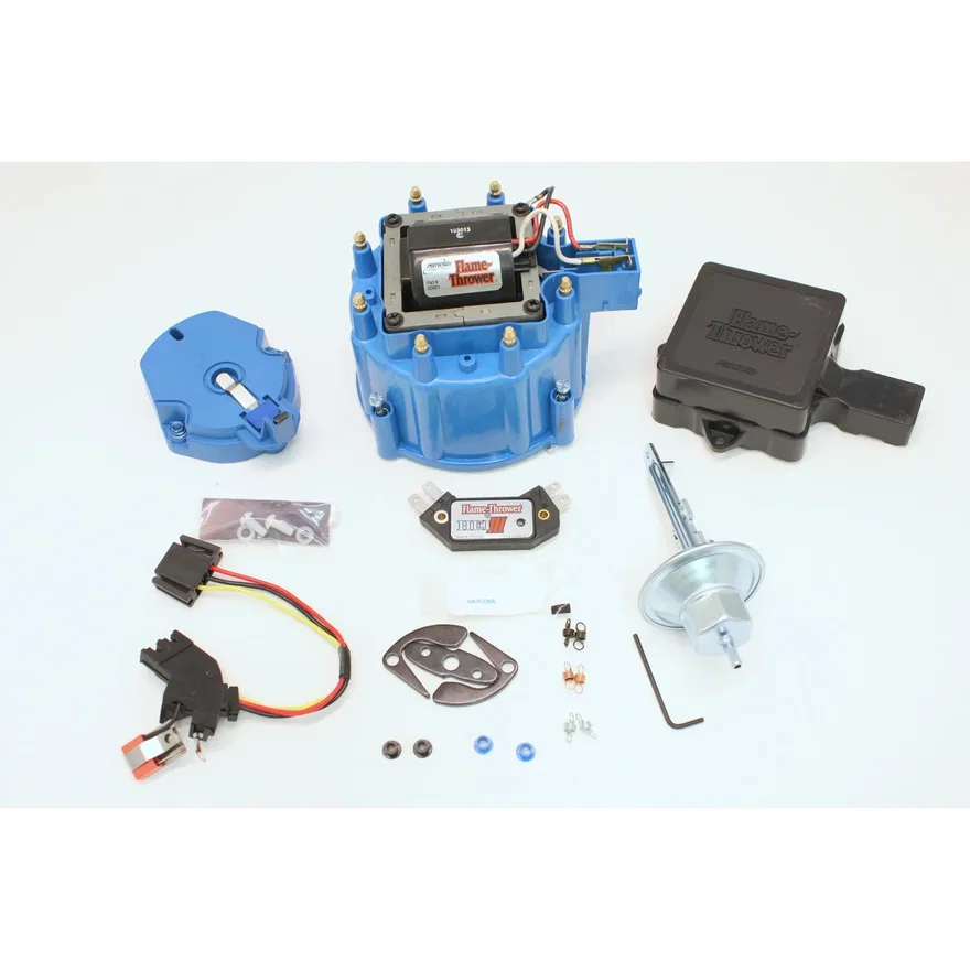 Pertronix D78012, FLAME THROWER TUNE-UP KIT FEATURING IGNITOR III ELECTRONICS FOR BUICK, PONTIAC, OLDSMOBILE, AND CORVETTE HEI DISTRIBUTORS WITH RED/YELLOW COIL WIRE. STREET / STRIP MODULE, BLUE CAP