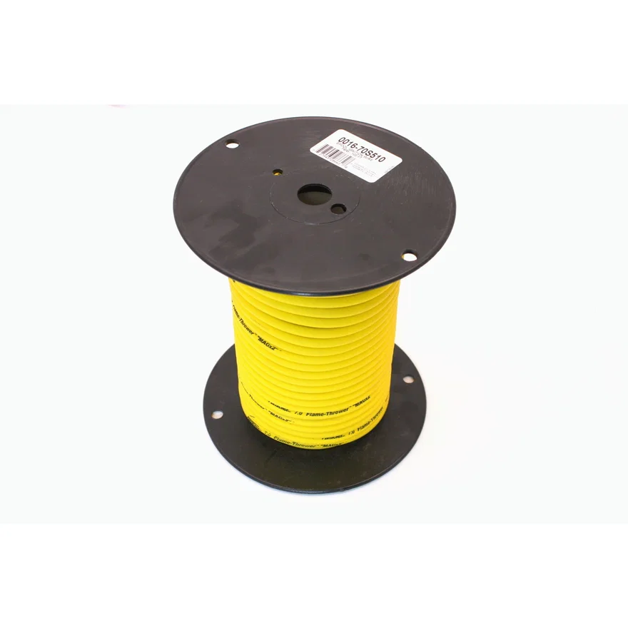 Pertronix 70S510, Flame-Thrower Spark Plug Wire 7mm Yellow with Black Script 100 Foot Spool