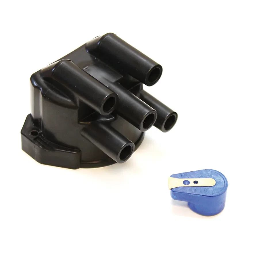 Pertronix D604609, REPLACEMENT CAP AND ROTOR KIT FOR FLAME-THROWER "STOCK-LOOK" 4-CYLINDER 45D STYLE DISTRIBUTORS. SIDE EXIT CAP