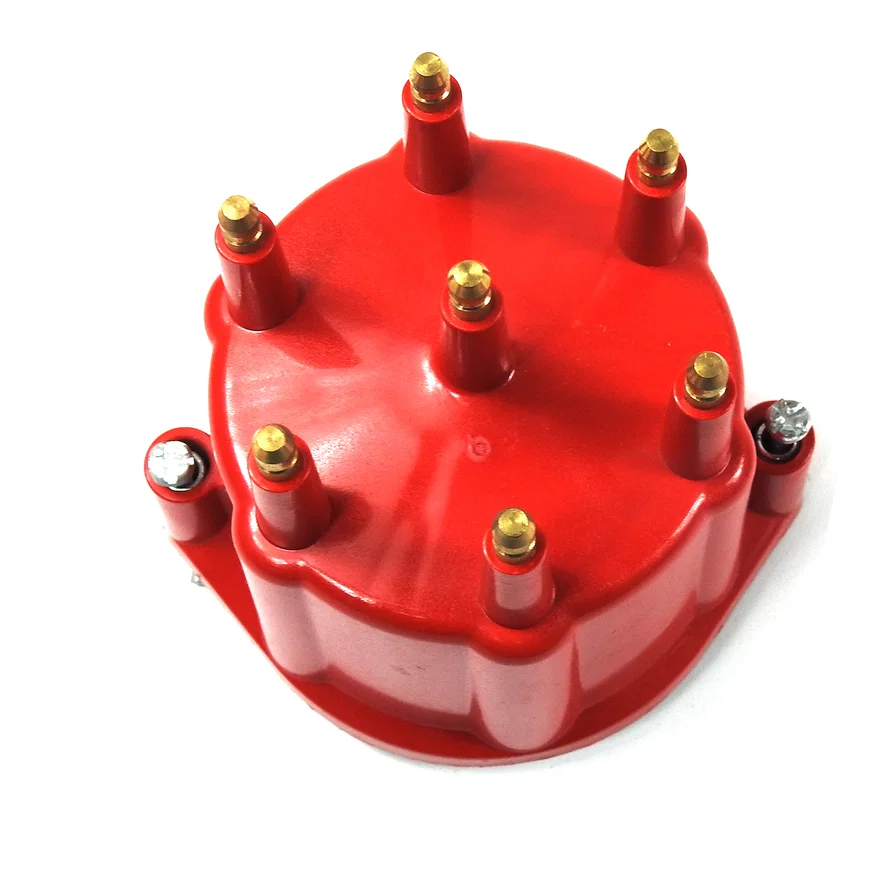Pertronix D656711, REPLACEMENT CAP FOR 6-CYLINDER FLAME-THROWER BILLET DISTRIBUTORS. RED MALE STYLE CAP