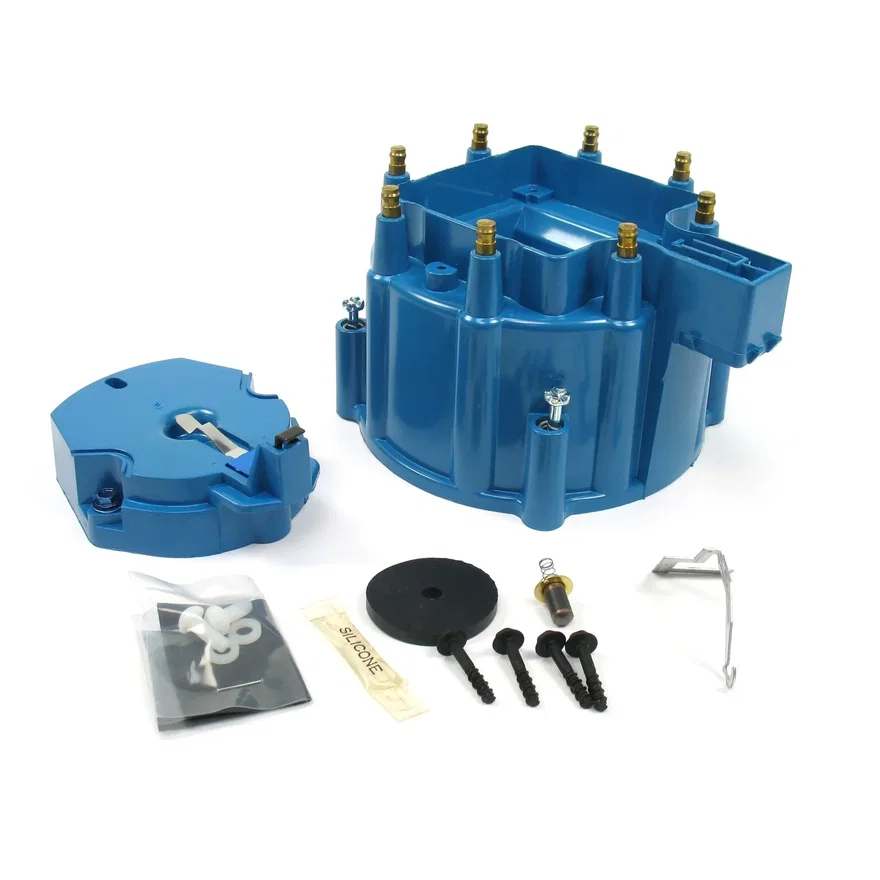 Pertronix D4002, Flame-Thrower HEI Distributor Cap and Rotor Kit Blue