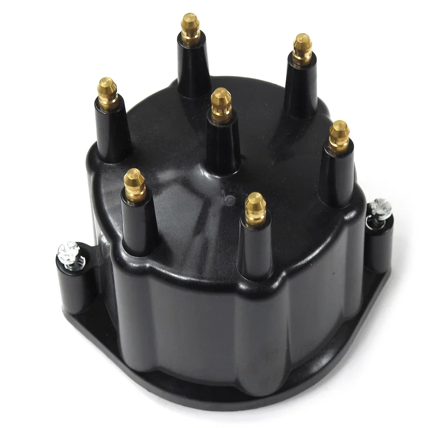 Pertronix D656710, REPLACEMENT CAP FOR 6-CYLINDER FLAME-THROWER BILLET DISTRIBUTORS. BLACK MALE STYLE CAP
