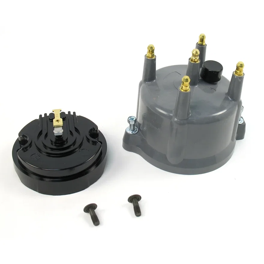 Pertronix D604713, REPLACEMENT CAP AND ROTOR KIT FOR 4-CYLINDER FLAMTHROWER BILLET VOLKSWAGEN DISTRIBUTORS. GREY MALE STYLE CAP