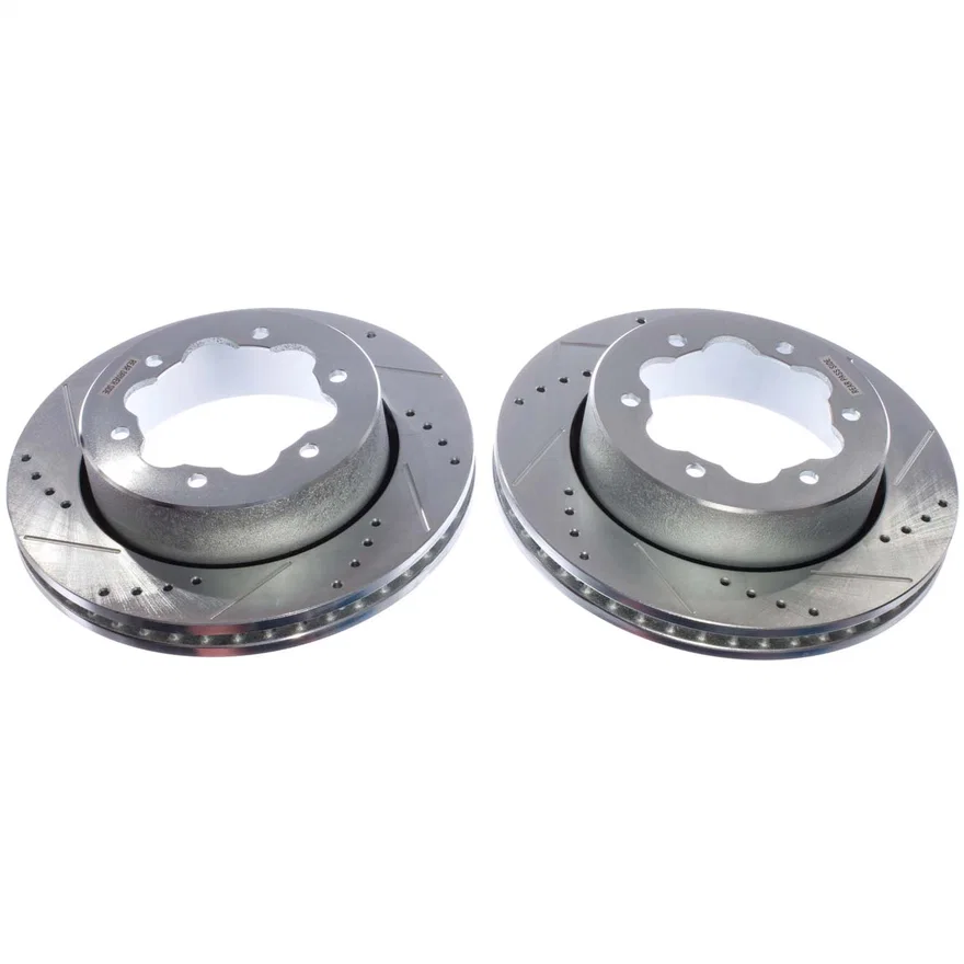 Rear DRILLEDSLOTTED ROTOR PAIR for Ford Transit-350 HD