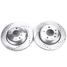 Rear DRILLEDSLOTTED ROTOR PAIR for BMW image 2