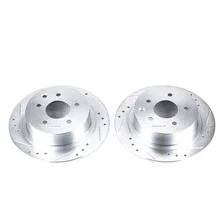 Rear DRILLEDSLOTTED ROTOR PAIR for Nissan image 2