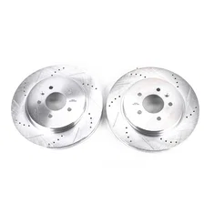 Rear DRILLEDSLOTTED ROTOR PAIR for Cadillac image 2