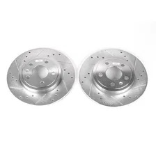 Rear DRILLEDSLOTTED ROTOR PAIR for Audi image 2