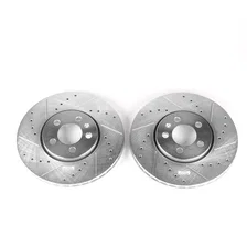 Front DRILLEDSLOTTED ROTOR PAIR for Volkswagen image 2