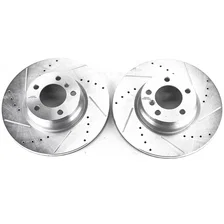 Front DRILLEDSLOTTED ROTOR PAIR for BMW image 2