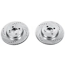 Front DRILLEDSLOTTED ROTOR PAIR for Mini Cooper image 2