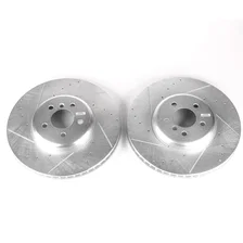 Front DRILLEDSLOTTED ROTOR PAIR for BMW image 2