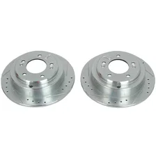 Rear DRILLEDSLOTTED ROTOR PAIR for Kia Amanti image 2