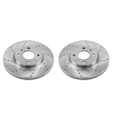 Front DRILLEDSLOTTED ROTOR PAIR for Fiat 500 image 2