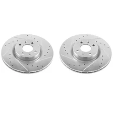 Front DRILLEDSLOTTED ROTOR PAIR for Fiat 500 image 2