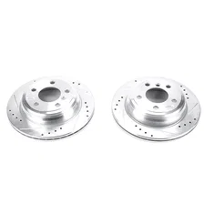 Rear DRILLEDSLOTTED ROTOR PAIR for BMW image 2