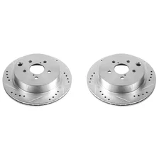 Rear DRILLEDSLOTTED ROTOR PAIR for Subaru Forester image 2