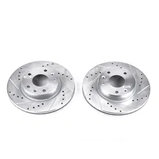 Front DRILLEDSLOTTED ROTOR PAIR for Land Rover Freelander image 2