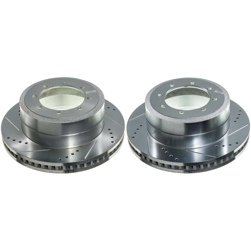 Rear DRILLEDSLOTTED ROTOR PAIR for Ford F-350 Super Duty