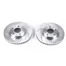 Front DRILLEDSLOTTED ROTOR PAIR for Volvo image 2