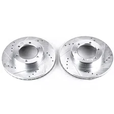 Front DRILLEDSLOTTED ROTOR PAIR for Toyota image 2