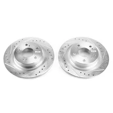 Rear DRILLEDSLOTTED ROTOR PAIR for Honda Civic image 2