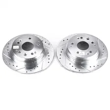 Rear DRILLEDSLOTTED ROTOR PAIR for Acura CL image 2