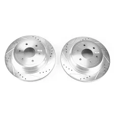 Rear DRILLEDSLOTTED ROTOR PAIR for Nissan TITAN XD image 2