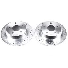 Rear DRILLEDSLOTTED ROTOR PAIR for Jeep Grand Cherokee image 2