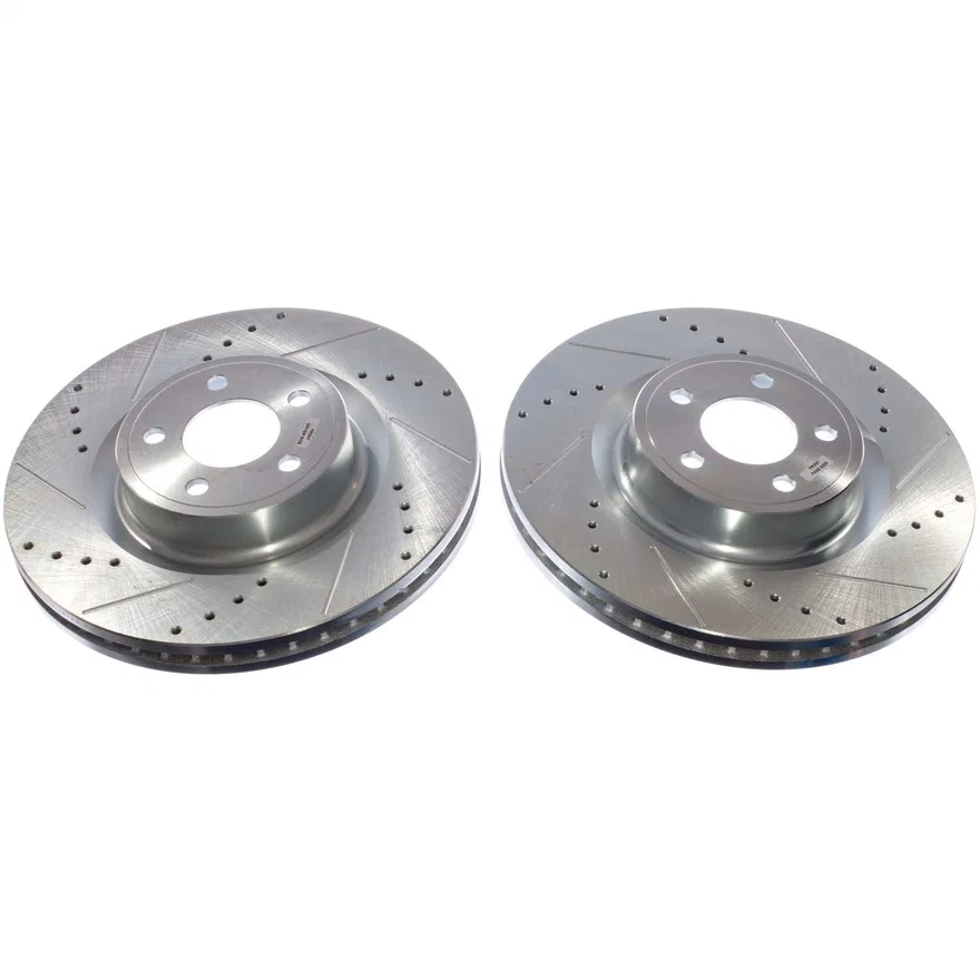 Front DRILLEDSLOTTED ROTOR PAIR for Ford Mustang