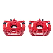 Rear RED CALIPER PAIR W/BRKT image 2
