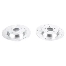 Rear DRILLEDSLOTTED ROTOR PAIR for Ford Mustang image 2
