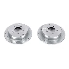 Rear DRILLEDSLOTTED ROTOR PAIR for Mitsubishi image 2