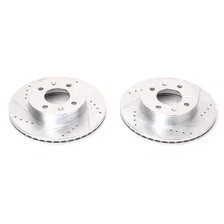 Front DRILLEDSLOTTED ROTOR PAIR for Hyundai Accent image 2
