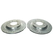 Rear DRILLEDSLOTTED ROTOR PAIR image 1