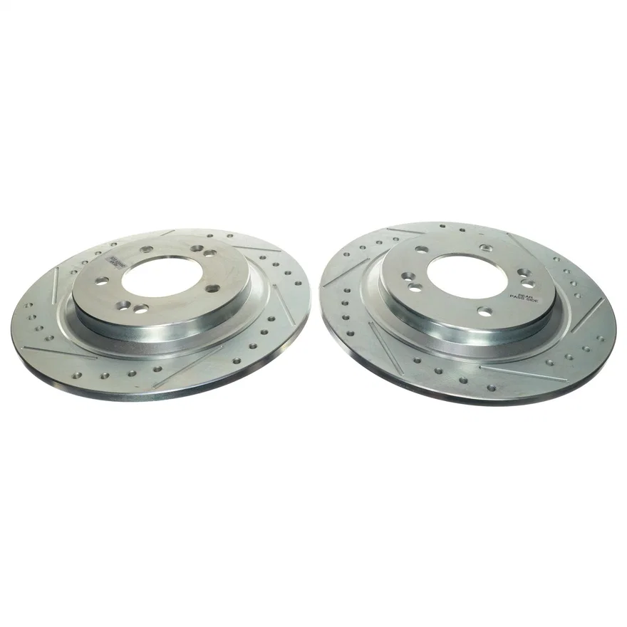 Rear DRILLEDSLOTTED ROTOR PAIR
