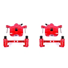 Rear RED CALIPER PAIR W/BRKT image 2