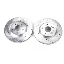 Front DRILLEDSLOTTED ROTOR PAIR for Acura RL image 2