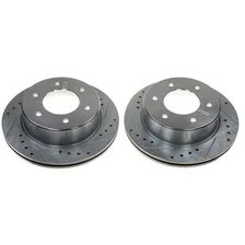 Rear DRILLEDSLOTTED ROTOR PAIR for Ford image 2