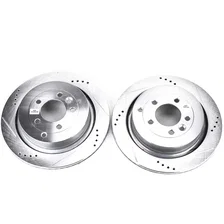 Rear DRILLEDSLOTTED ROTOR PAIR for Land Rover image 2